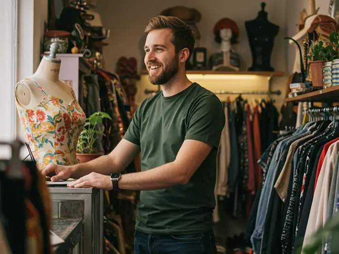 Sydney retail business owner managing boutique clothing store with business financing