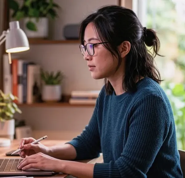 A photograph shows a person working on a laptop alongside a large monitor that displays financial charts, tracking and managing cash inflows and outflows to ensure business liquidity